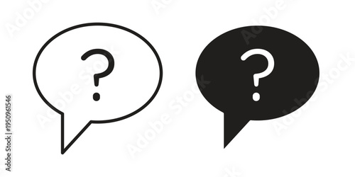 Question icon logo concept on white background. Suitable for use on web apps