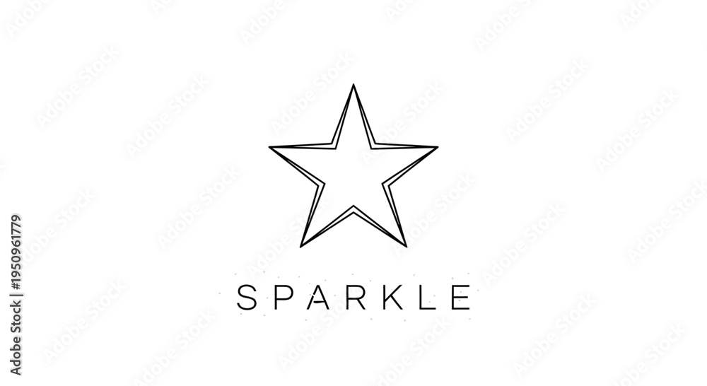 Obraz premium Minimalist Star Icon with Sparkle Text - Elegant Design Element
