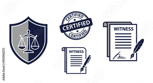 Witness document with pen and seal.