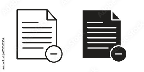 Remove document icon logo concept on white background. Suitable for use on web apps