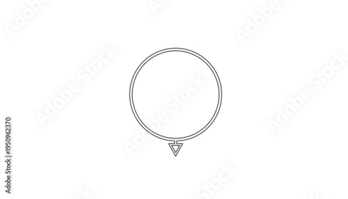 Minimalist outline of a necklace with a pendant, simple jewelry design, clean vector graphic.