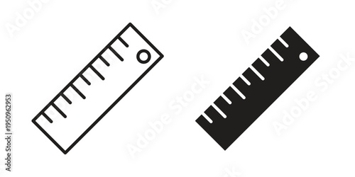 Ruler icon logo concept on white background. Suitable for use on web apps