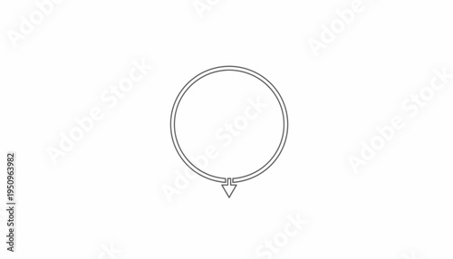 Minimalist Necklace Pendant Icon, Simple Jewelry Outline, Vector Graphic
