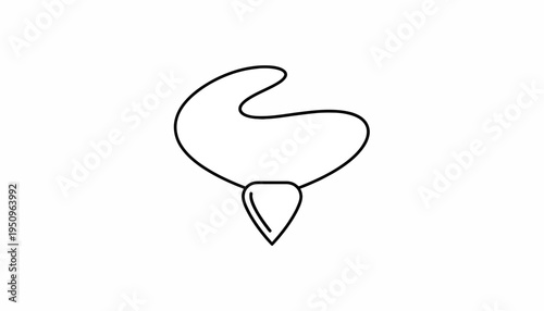 Minimalist necklace with teardrop pendant, simple line art, elegant jewelry design