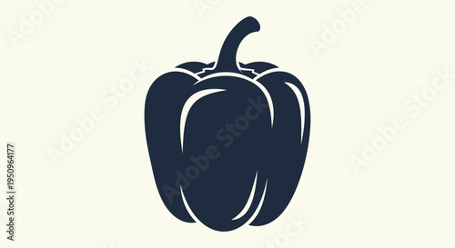 Black bell pepper vegetable icon.