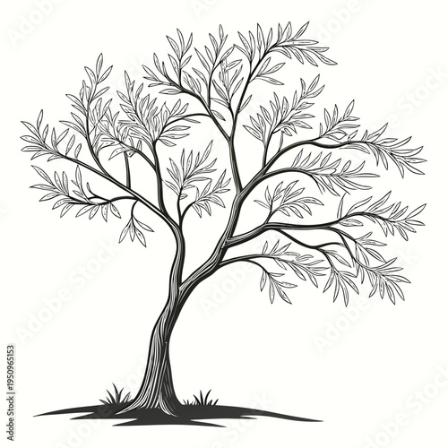 tamarisk saltcedar vector on white