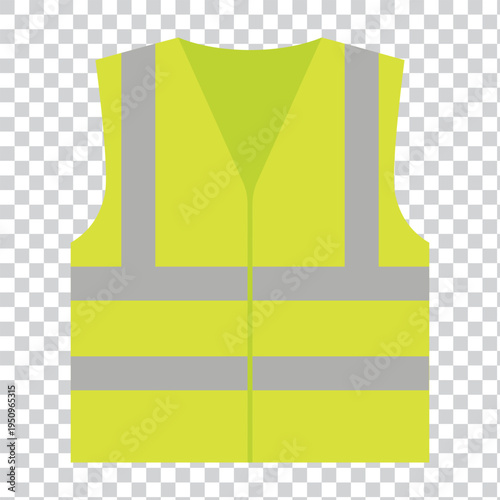 A bright yellow high-visibility safety vest with gray reflective stripes ensures worker protection and roadside awareness.