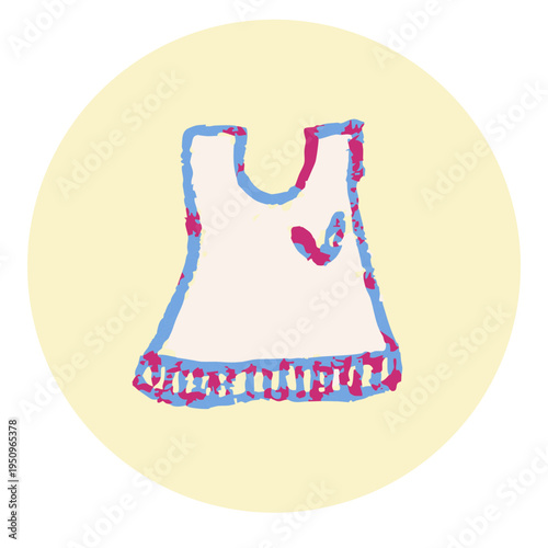 Cute Dress Clothes Fashion Hand Drawn Doodle Icon