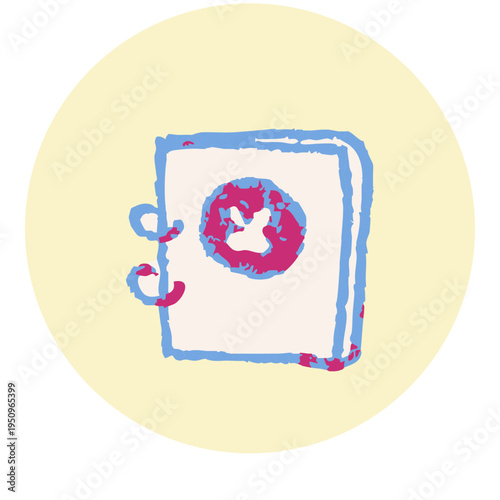 Ring Binder Diary Planner Hand Drawn Doodle Icon