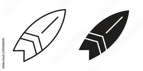 Surf board icon logo concept on white background. Suitable for use on web apps