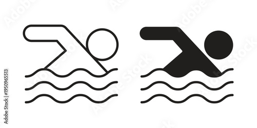 Swimming icon logo concept on white background. Suitable for use on web apps