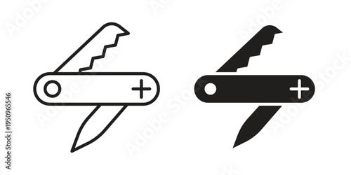 Swiss Knife icon logo concept on white background. Suitable for use on web apps
