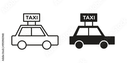 Taxi icon logo concept on white background. Suitable for use on web apps