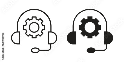 Technical support icon logo concept on white background. Suitable for use on web apps