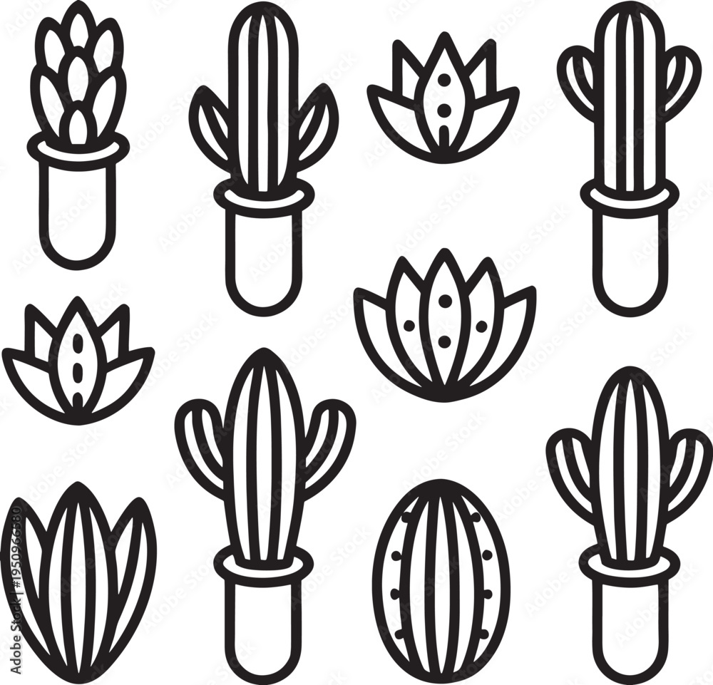 Fototapeta premium vector set of cactus