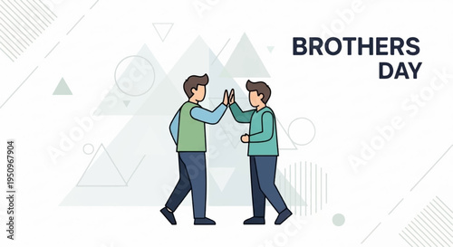 Two brothers celebrating brothers day with a friendly fist bump gesture