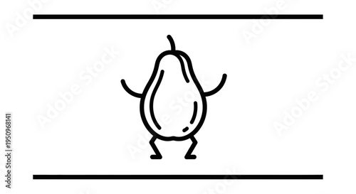 Funny Pear Character Dancing with Joy, Cute Fruit Mascot with Arms and Legs, Isolated on White Background