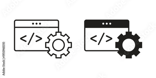 Web development icon logo concept on white background. Suitable for use on web apps