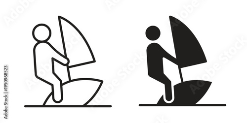 Windsurf icon logo concept on white background. Suitable for use on web apps