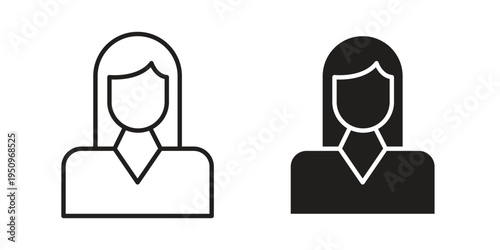 Woman icon logo concept on white background. Suitable for use on web apps