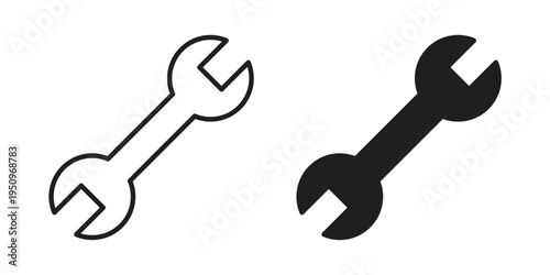 Wrench icon logo concept on white background. Suitable for use on web apps