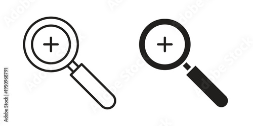 Zoom in icon logo concept on white background. Suitable for use on web apps