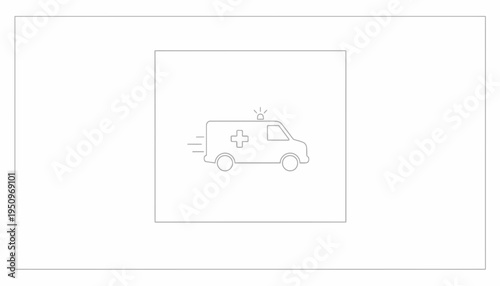 Ambulance icon, emergency medical transport, fast medical service, healthcare symbol