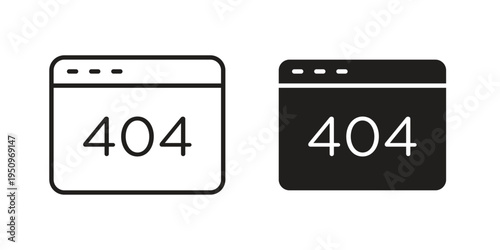 404 Error icon for web apps, mobile apps. Graphic element illustration