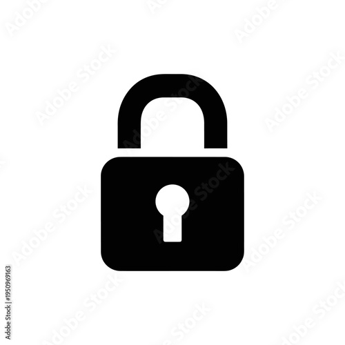 Black Padlock with Keyhole Front View.