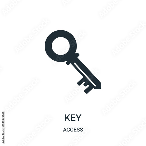 Cuadro en lienzo Large black metal skeleton key.