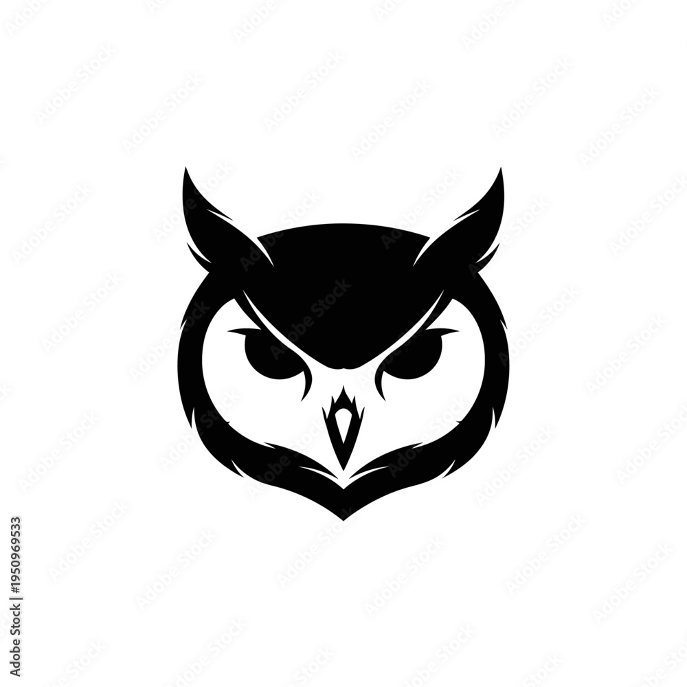 Fototapeta premium Owl Face Icon Graphic Design Element.