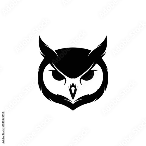 Owl Face Icon Graphic Design Element.