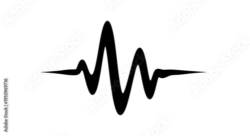 Black ECG heartbeat pulse waveform symbol.