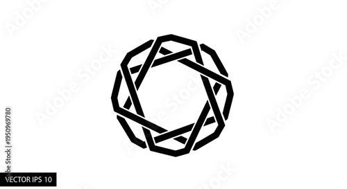 Black geometric polygon shape symbol.