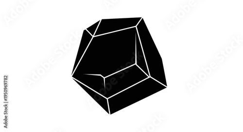 Black geometric polygon shape object.