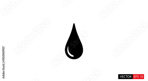 Black oil drop isolated on white.