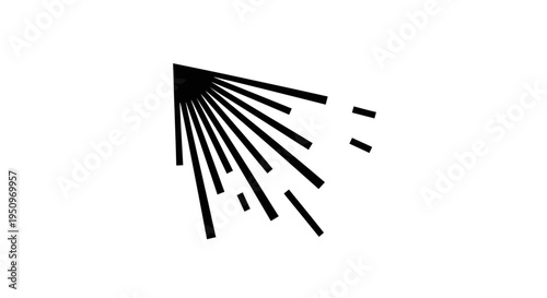 Black radial lines speed burst symbol.