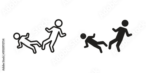 Assault icon for web apps, mobile apps. Graphic element illustration