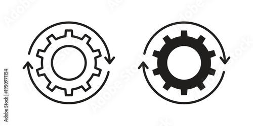 Automation icon for web apps, mobile apps. Graphic element illustration