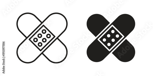Band aid icon for web apps, mobile apps. Graphic element illustration