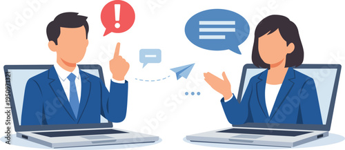 People connecting and communicating virtually through laptop video calls