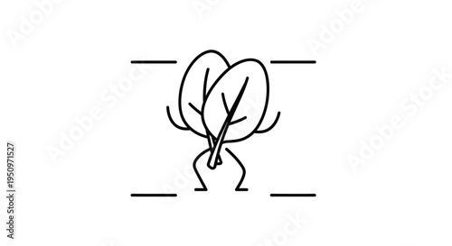 Funny cartoon spinach character dancing with joy, isolated on white background