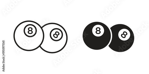Billiard ball icon for web apps, mobile apps. Graphic element illustration