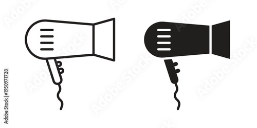 Blow dryer icon for web apps, mobile apps. Graphic element illustration