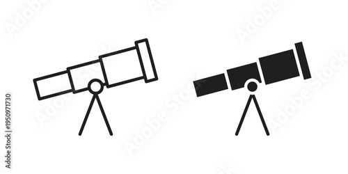 Boat Telescope icon for web apps, mobile apps. Graphic element illustration