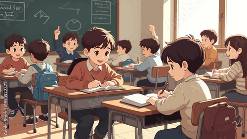 Teacher teaching students in classroom