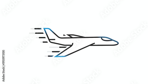 Fast Jet Airplane Flying Speed Motion Blur Icon