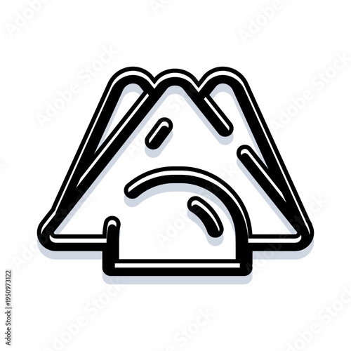 Paper napkins standing upright in a modern holder, creating a clean black and white outline icon, symbolizing everyday domestic use in dining, kitchens, or hospitality settings