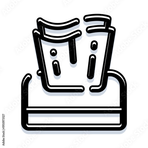 Monochromatic outline drawing depicting two classic theatrical masks, symbolizing the duality of comedy and tragedy often seen in dramatic arts and live stage performances