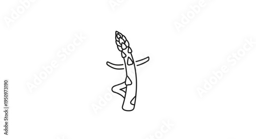 Funny Asparagus Doing Yoga Tree Pose
